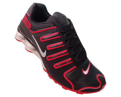 Tênis Nike Shox NZ Preto e Vermelho MOD:10762 Lançamento 201