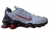 Tênis Nike Shox 12 Branco e Vermelho MOD:10675