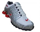 Tênis Nike Shox NZ Prata e Vermelho MOD:10670