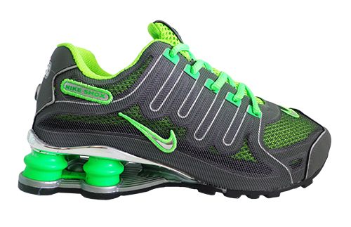 Tênis Nike Shox NZ Cromado Grafite com Verde MOD:10516
