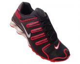 Tênis Nike Shox NZ Preto e Vermelho MOD:10762 Lançamento 201